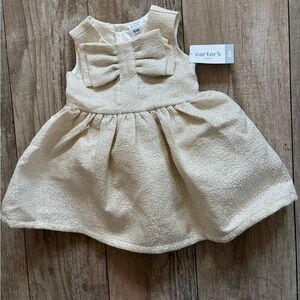 Carter's Cream Shiny Baby special occasion Dress Sz 6 months
